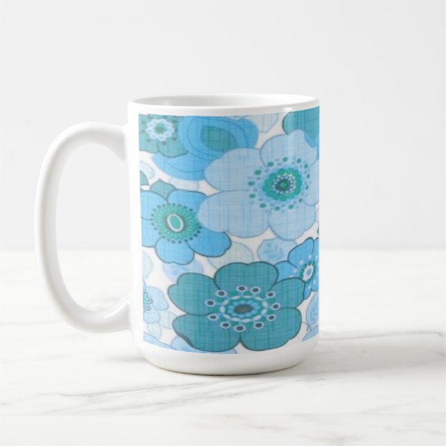 Caneca De Café Blue flowers pattern (Esquerda)