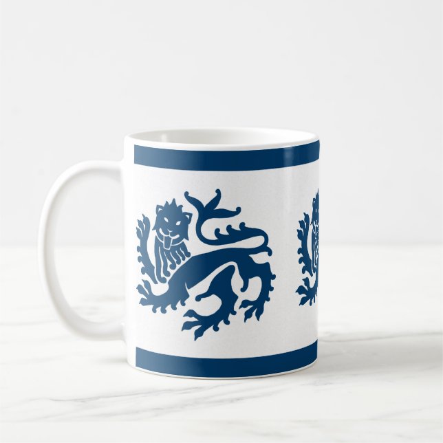 Caneca De Café Blue Gothic Revival Lions Mug (Esquerda)
