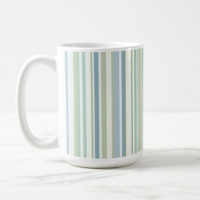 Caneca De Café Blue Green and white stripes (Esquerda)