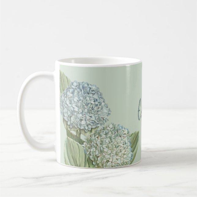 Caneca De Café Blue Hydrangea/ Sage Green (Esquerda)