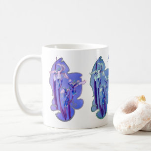 Caneca De Café Blue Iris Floral Art Personalizado
