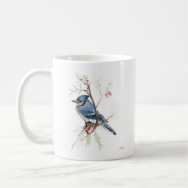 Caneca De Café Blue Jay Bird Watercolor Coffee Mug