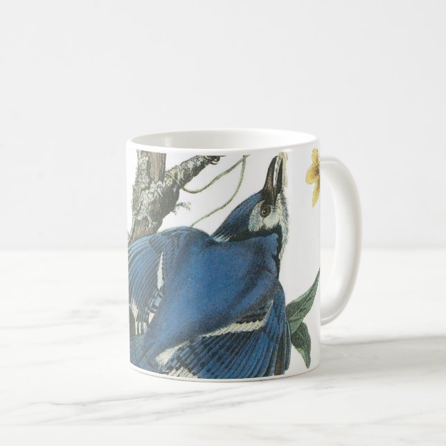 Caneca De Café Blue Jay de Audubon (Frente Esquerda)