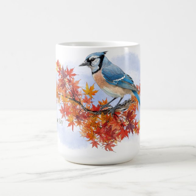Caneca De Café Blue Jay in Fall Colors (Centro)
