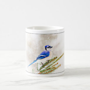 Caneca De Café Blue Jay no inverno
