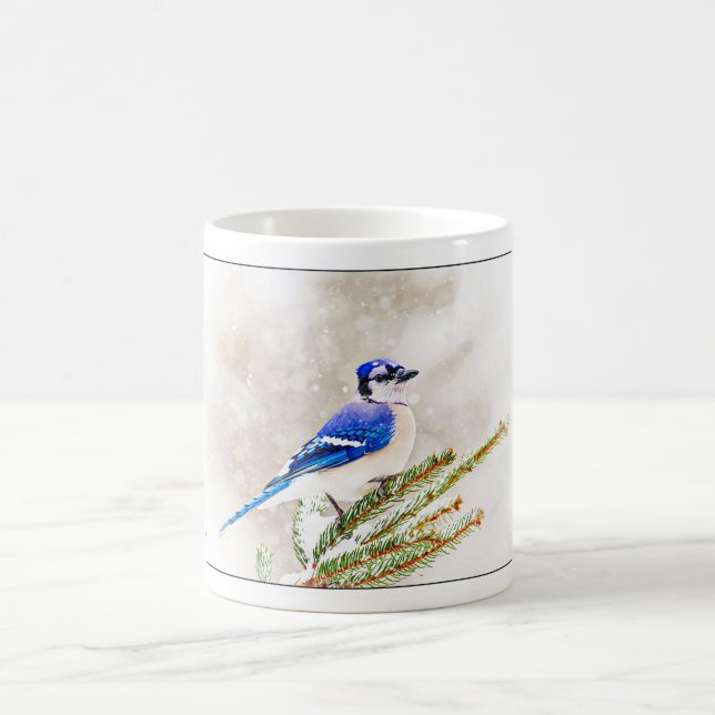 Caneca De Café Blue Jay no inverno (Centro)