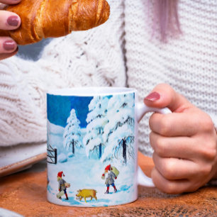 Caneca De Café Blue Jenny Nyström Gnome Vintage Natal Sueco