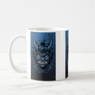 Caneca De Café Blue Korean Dokkaebi Oni Mask - Asian Folklore Dem