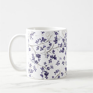 Caneca De Café Blue Leaf Pattern Coffee Mug