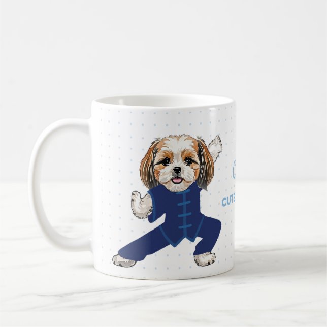 Caneca De Café Blue Martial Arts Shih Tzu Mug – Cute Dog Gift (Esquerda)