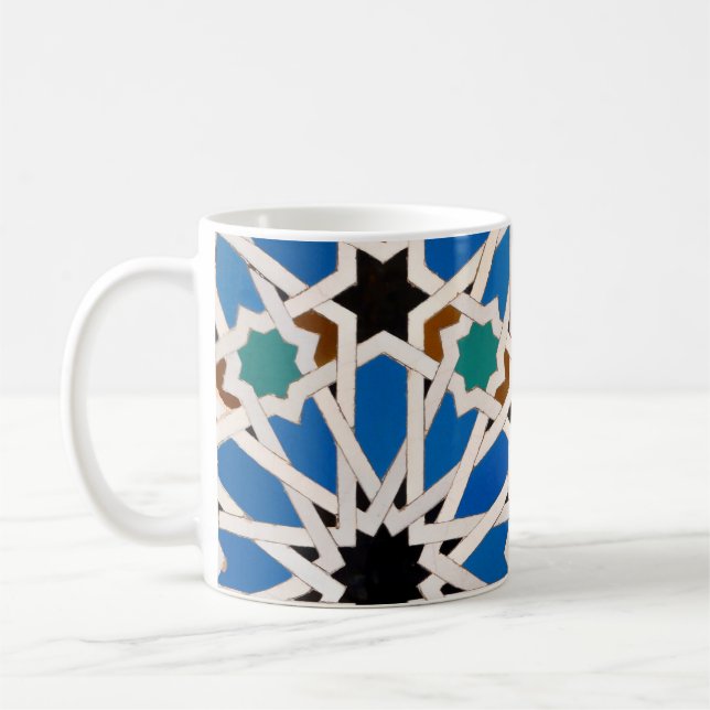 Caneca De Café Blue Morrocan Mosaic Mug (Esquerda)