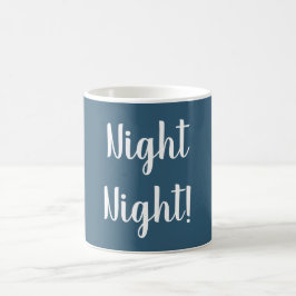 Caneca De Café Blue Mug com noite noturna em tipografia branca