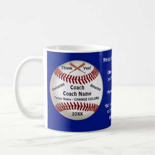 Caneca De Café Blue Personalizado, Treinador De Baseball Muito Ob