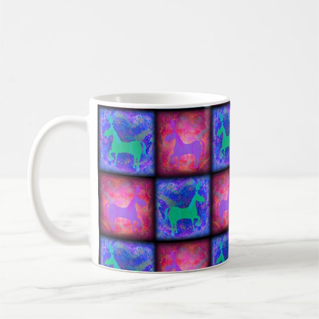 Caneca De Café Blue Pink Verifica o Epic Neon Design (Esquerda)