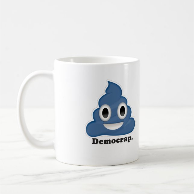 Caneca De Café Blue Poo Democrap - (Esquerda)