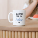 Caneca De Café Blue Quieres Ser Mi Padrino Proposta Goddad<br><div class="desc">Pergunte ao que você quer ser o Padrino do seu filho com esta super fofinha caneca de café azul e preto personalizada. Peça-lhe café e use-o para a pop da pergunta "...  Quieres ser mi Padrino?"</div>