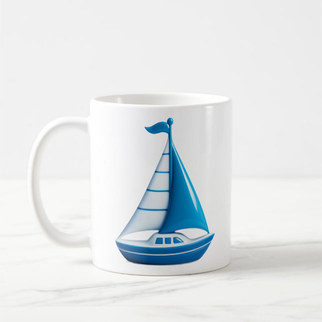 Caneca De Café Blue Sailboat  (Esquerda)