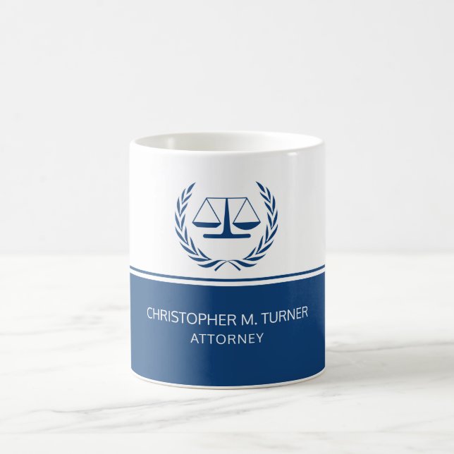 Caneca De Café Blue Scale of Justice Attorney Coffee Mug (Centro)