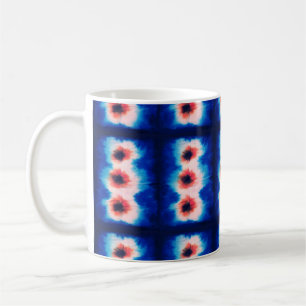 Caneca De Café Blue Shibori Pattern Tie Dye Art
