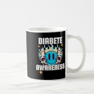 Caneca De Café Blue Skull Smile Face Diabete Mês Conscientização