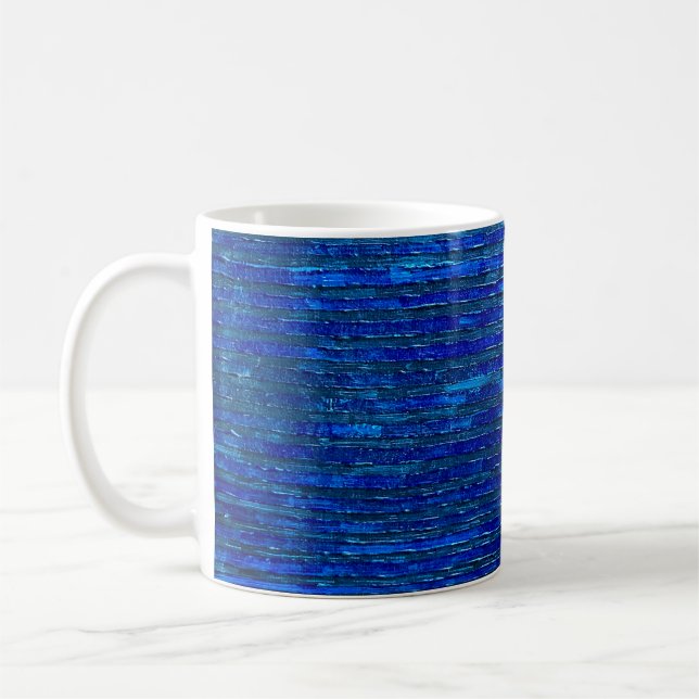 Caneca De Café Blue Stripes Mug (Esquerda)