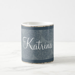 Caneca De Café Blue Vintage Zinnia Mug