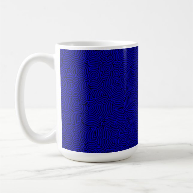 Caneca De Café Blue Whorls 15oz Mug (Esquerda)
