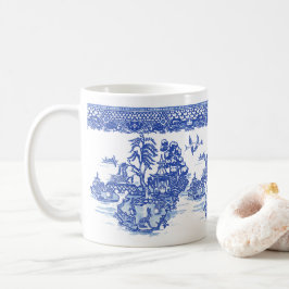 Caneca De Café Blue Willow Rabbit Isle of Animal Classic Fun Art