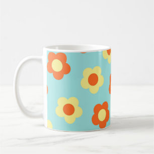 Caneca De Café Blue Y2K Flor Silvestre Negrito Retro Cozinha Prim