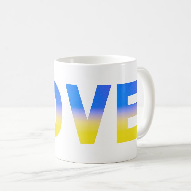 Caneca De Café Blue Yellow Ucrânia Inspirou Sem guerra de Paz (Frente Esquerda)