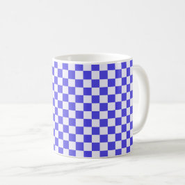 Caneca De Café Blueberry cream checkered pattern