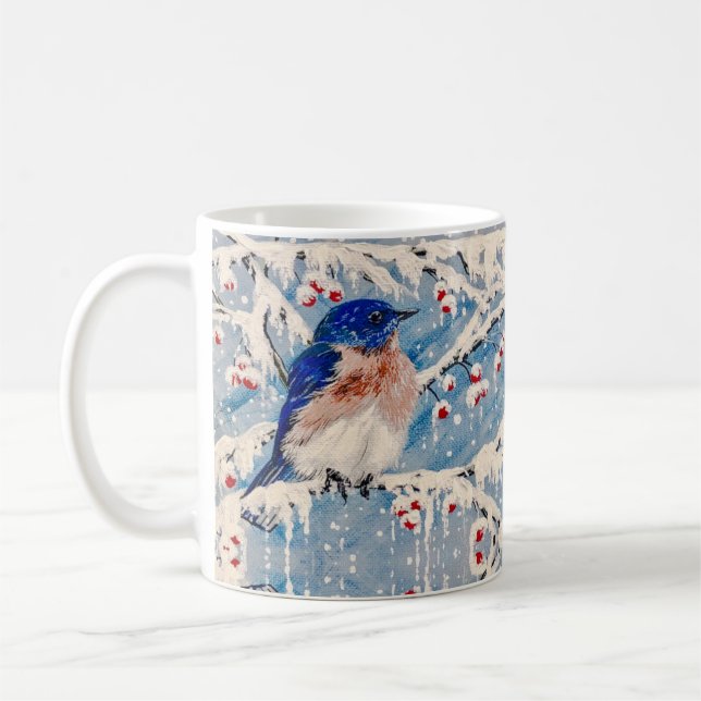 Caneca De Café Bluebird do inverno (Esquerda)