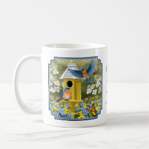 Caneca De Café Bluebird e Birmanês Amarelo Alto