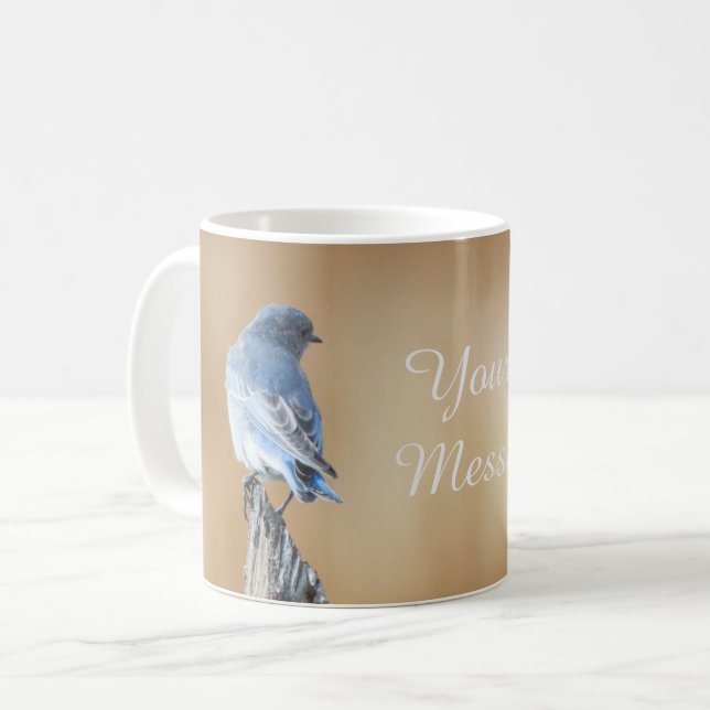 Caneca De Café Bluebird Mountain de Cotação Personalizada (Frente Esquerda)