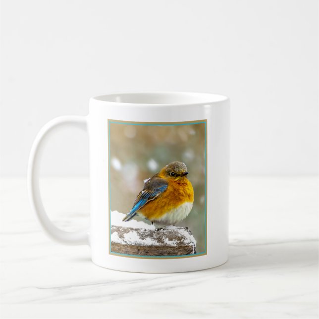 Caneca De Café Bluebird oriental na neve - Foto original (Esquerda)