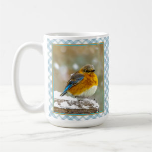 Caneca De Café Bluebird oriental na neve - Foto original