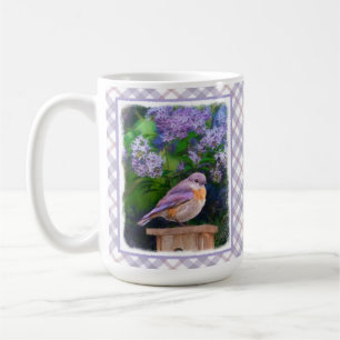 Caneca De Café Bluebird oriental na neve - Foto original