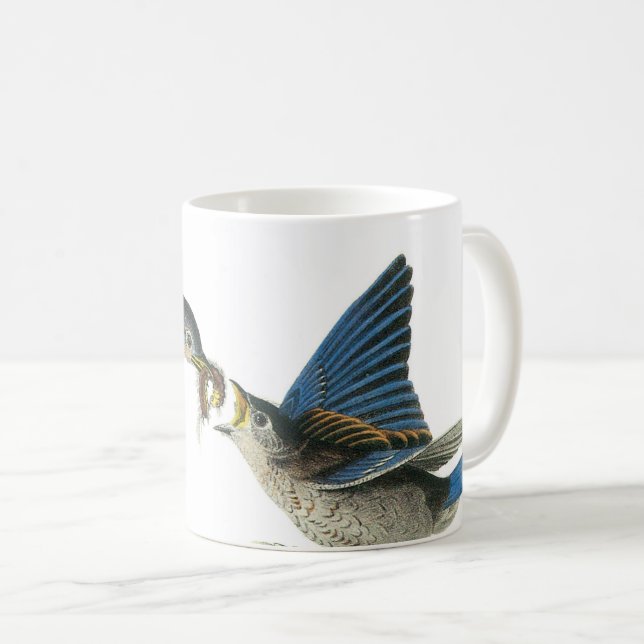 Caneca De Café Bluebird oriental por Audubon (Frente Esquerda)