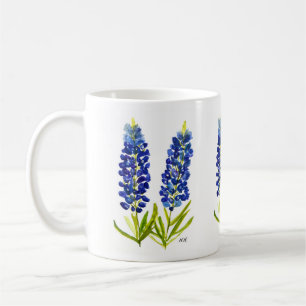 Caneca De Café Bluebonnets Texas State Flowers Lupine Watercolor