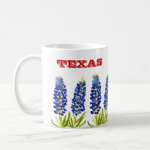 Caneca De Café Bluebonnets Texas State Flowers Lupine Watercolor