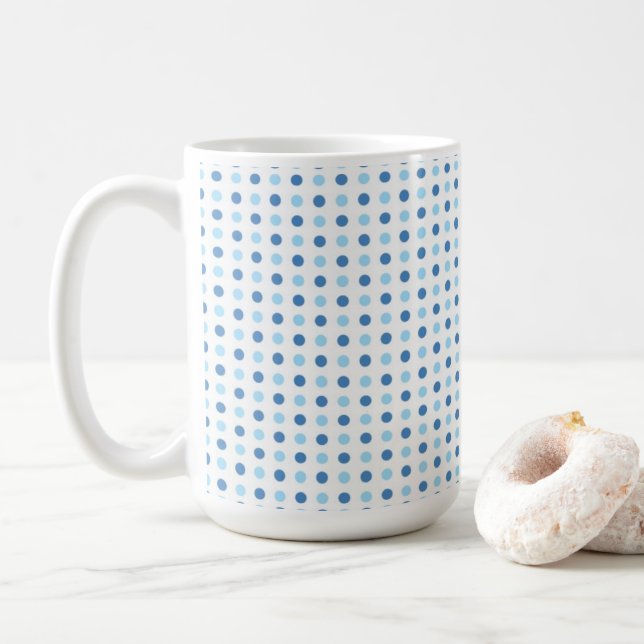 Caneca De Café Blues de bolinhas (Com Donut)