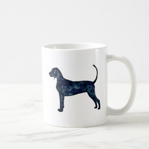 Caneca De Café Bluetick Coonhound Black Watercolor Silhouket