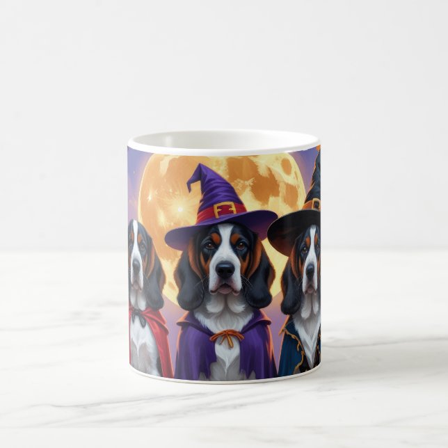 Caneca De Café Bluetick Coonhound Dogs Pumpkin Halloween Engraçad (Centro)
