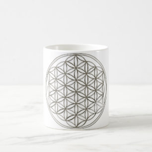 Caneca De Café Blume des Lebens / Flor Da Vida prata grande