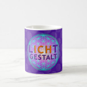 Caneca De Café Blume Des Lebens Lichtgestalt padrão violeta