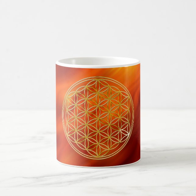 Caneca De Café Blume des Lebens | ondas de klein vermelhas BG (Centro)