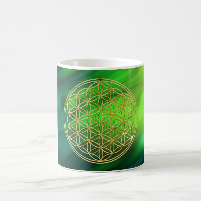 Caneca De Café Blume des Lebens | ondas klein verdes BG (Centro)