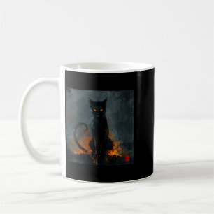 Caneca De Café Blusa Feminina Gola V Gato Preto Halloween