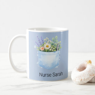Caneca De Café Blusas Florais Aquarela Personalizadas Bolsinho En