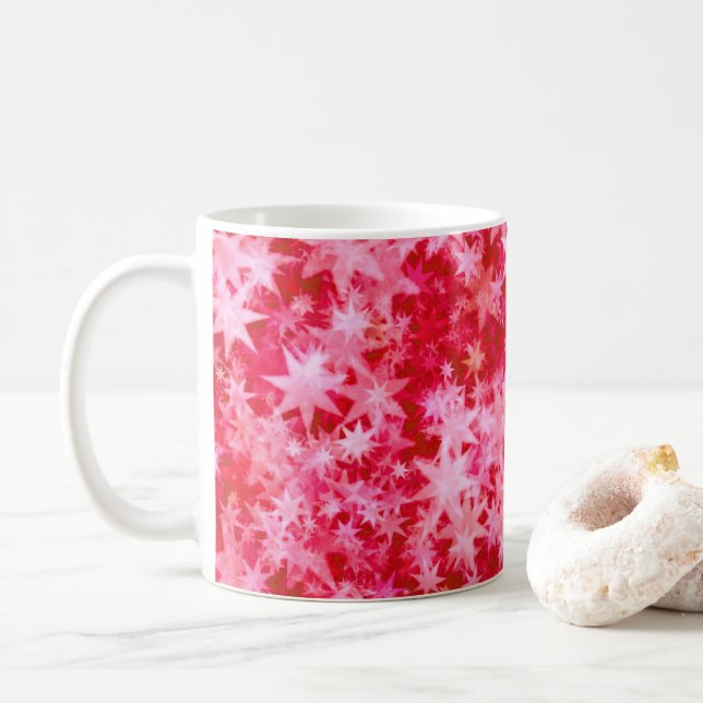 Caneca De Café Blush de Natal das Estrelas (Com Donut)